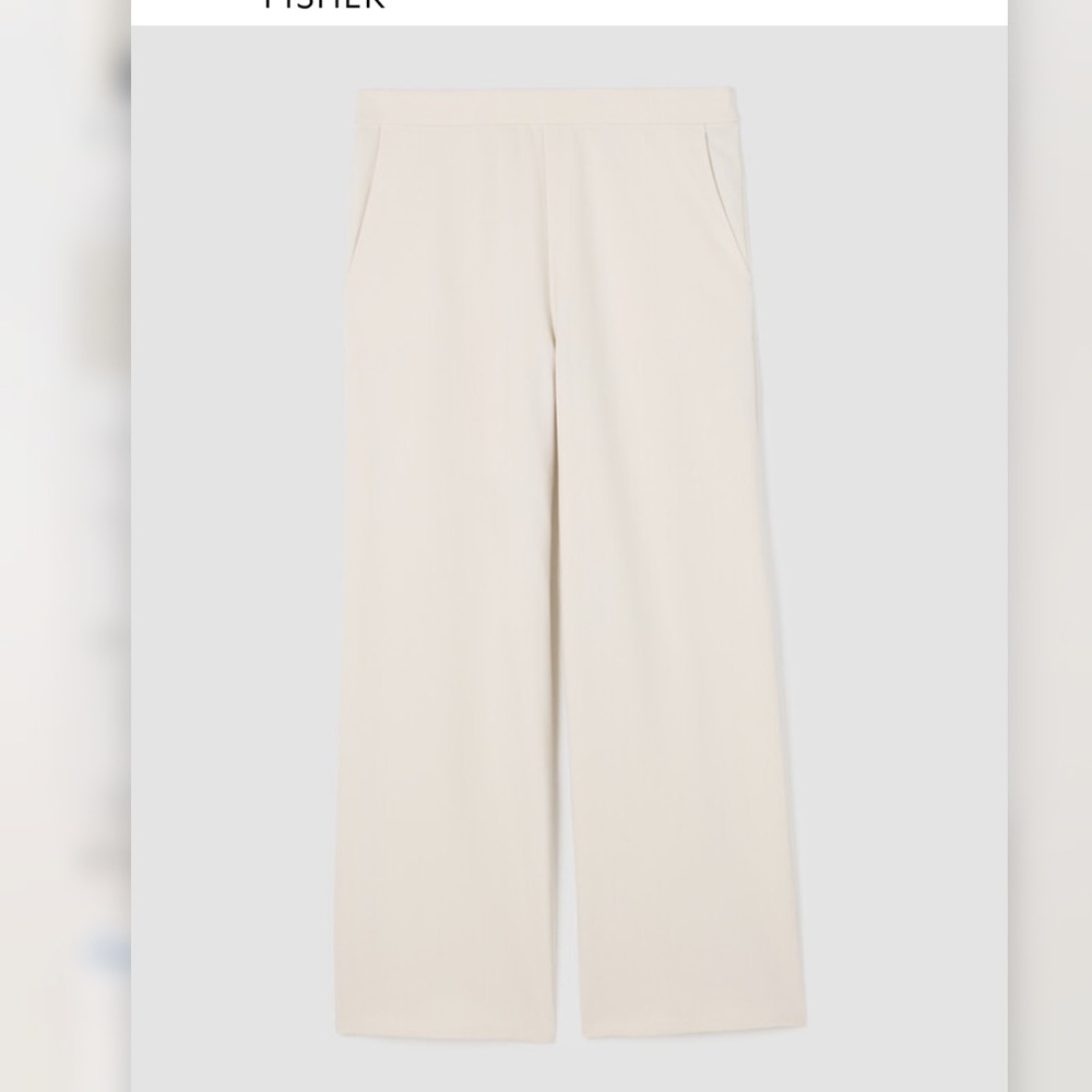 Eileen Fisher Washable Ponte Wide-Leg Pants in “bone” - Picture 5 of 14